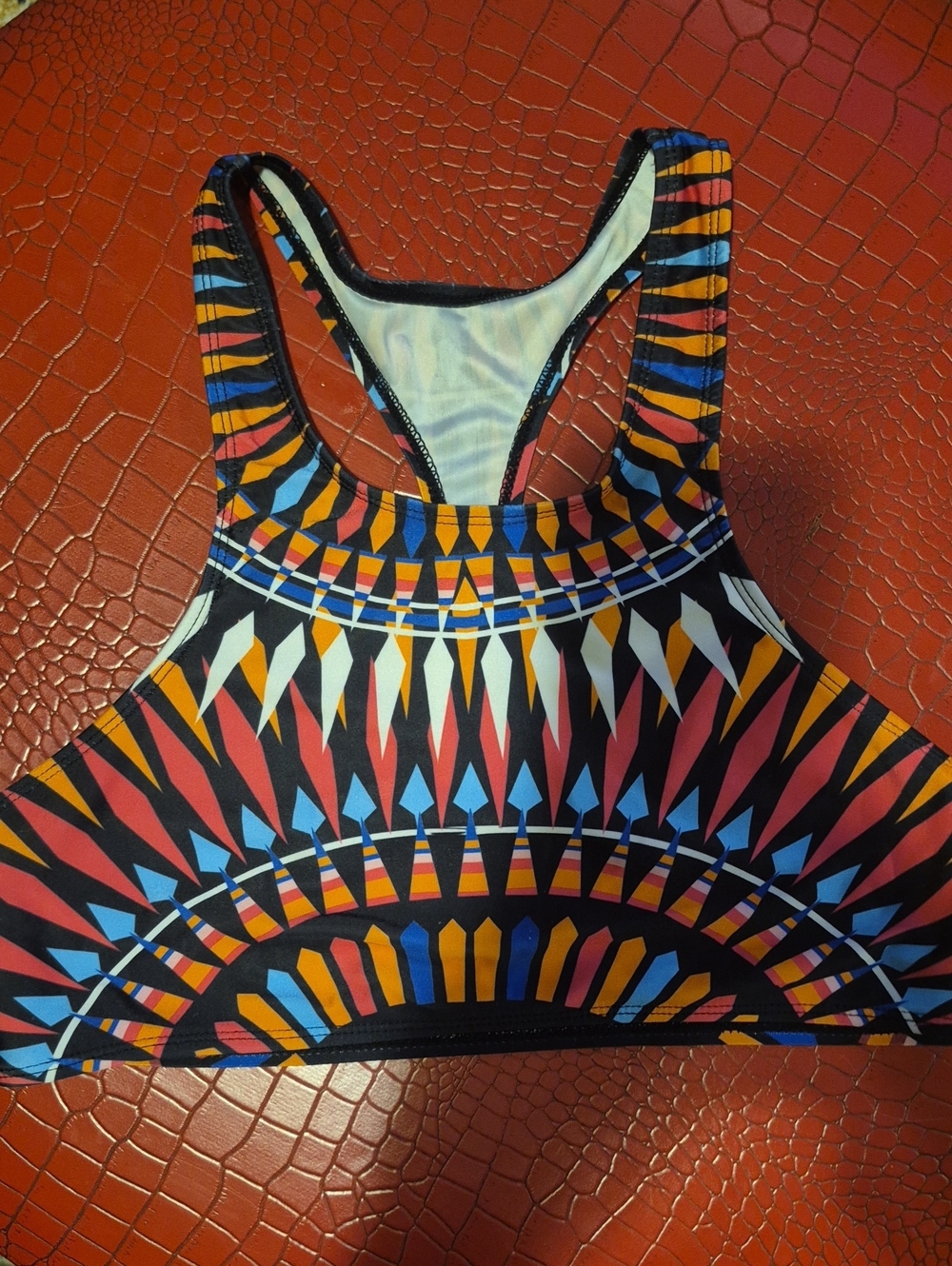 Printed Racerback Sports Bra - Multicolor